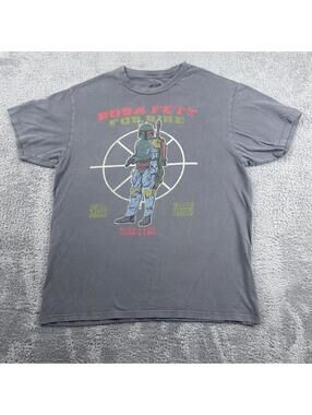Star Wars Boba Fett Graphic T Shirt Mens Large Gray Fifth Sun Bounty Hunter Tee